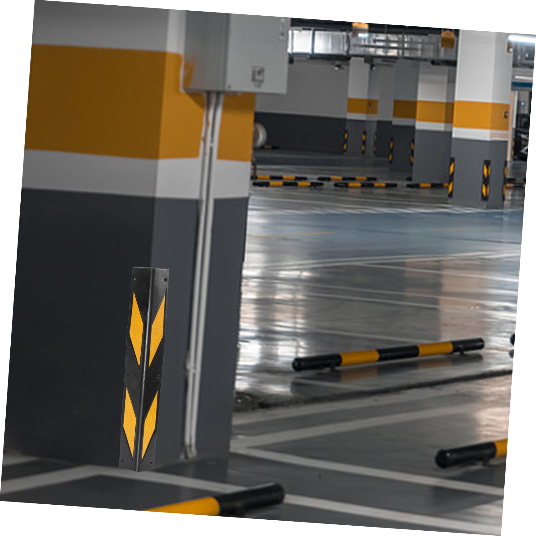 Ciieeo Protezioni Angolari in Gomma Riflettente per Garage 2 Pezzi 60cm Paraspigoli per Pareti Protezione Bordi Auto Parcheggio Interno Sicurezza Veicoli