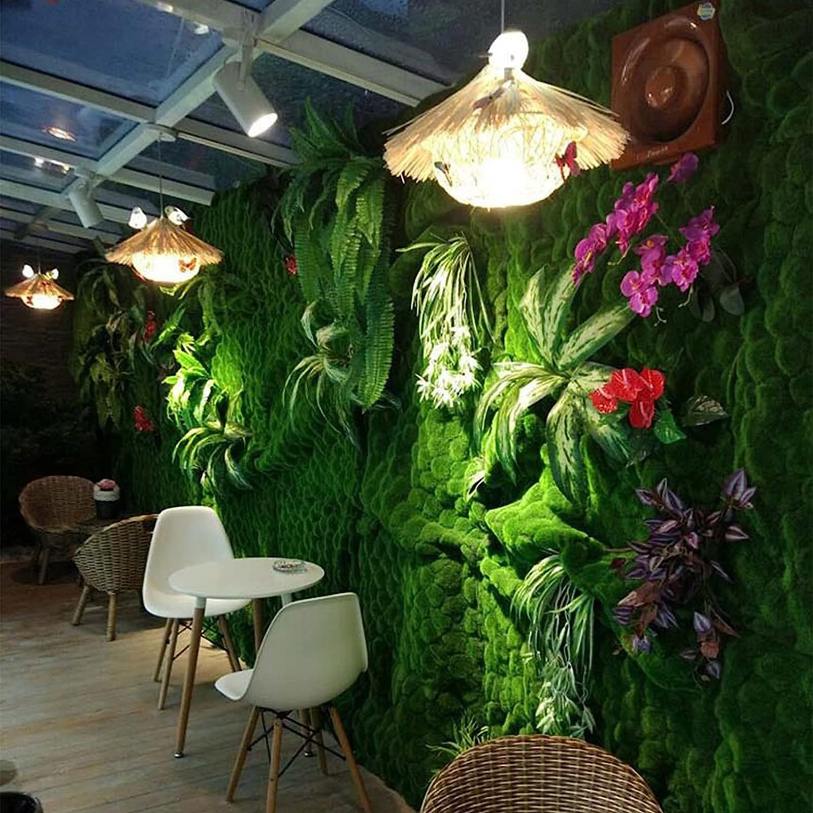 Amazon.de: ALFAAL Artificial Grass Table Runner Knstliche Grne Flechte  Mooswand Lebend fr die Dekoration der Hinteren Garten Hotel Lobby Shop  Wand (Color : F, Size : 100x100cm)