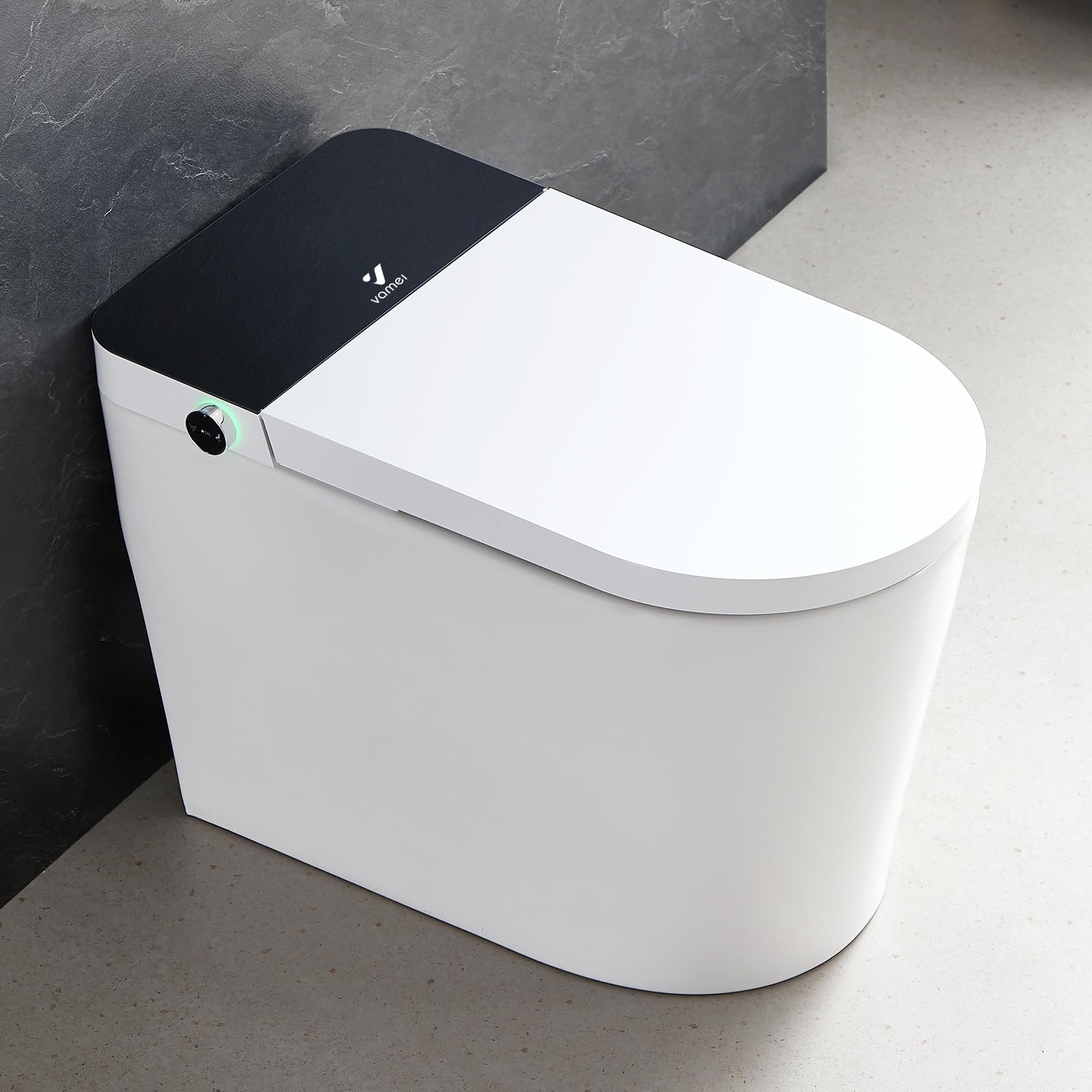 One Piece Toilets, Modern Tankless Toilet for Bathrooms, 1.28 GPF Foot Sensor Power Flush Toilet Bowl, 18 inch Comfort ADA Height Upgraded ABS Lids Soft Closing Seat, 12" Rough-in, CEC Certified