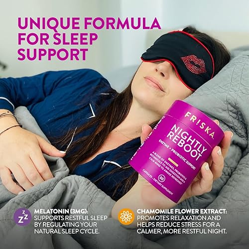 Miniatura 3 de FRISKA Nightly Reboot  Suplemento de enzimas digestivas y probióticos  Promueve una mejor digestión  Ayuda natural para dormir y descansar  30