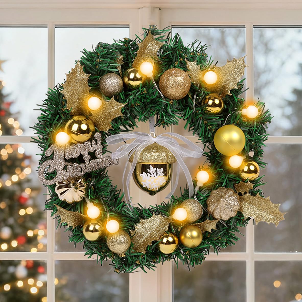 Couronne de Noël décoration intérieur extérieur pour mur et porte d'entrée