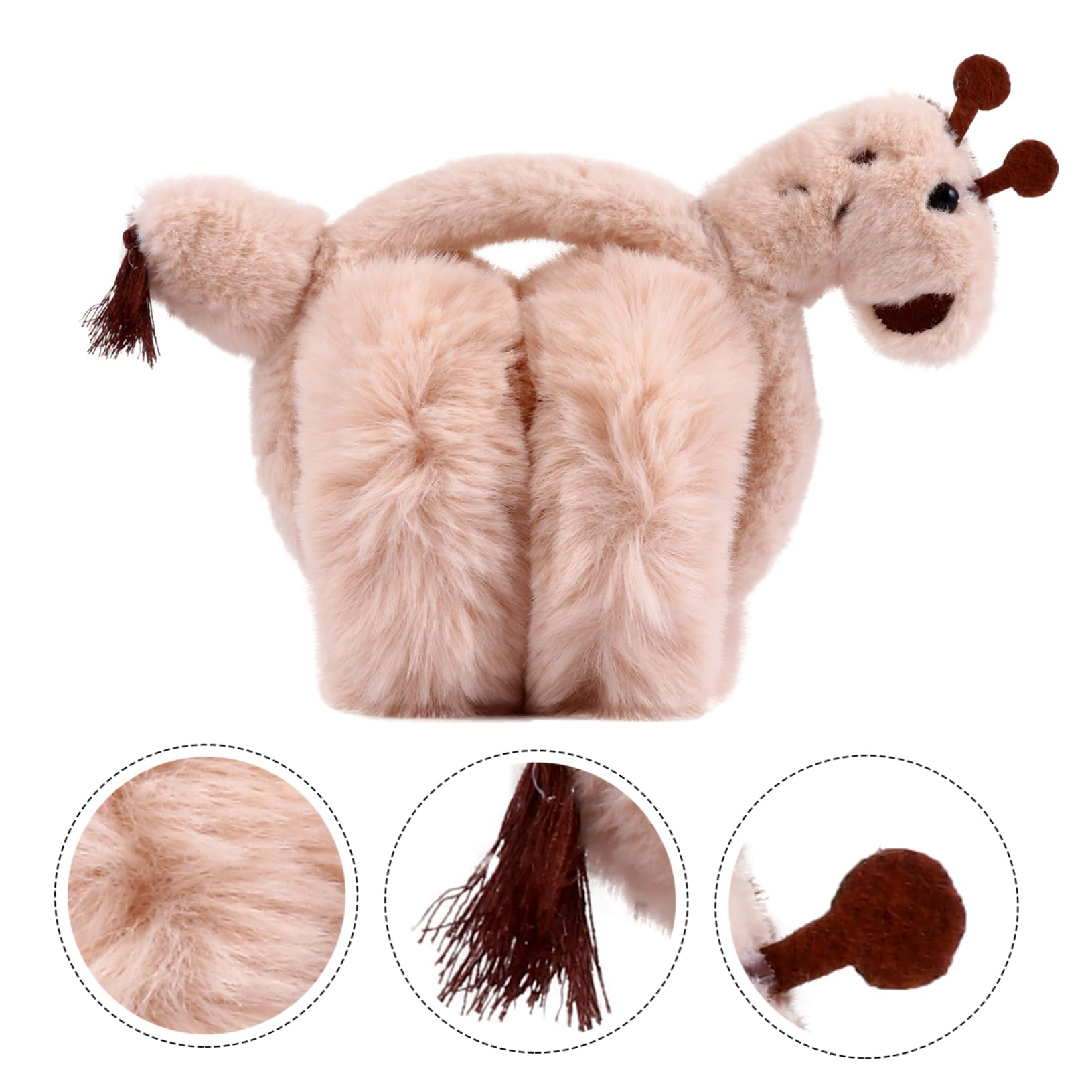 adorabile paraorecchie Scaldino orecchie pieghevole portatile Copriorecchie giraffa piega scalda orecchie giraffa Caldo paraorecchie in peluche​​​​​​​ cuffia invernale stoffa