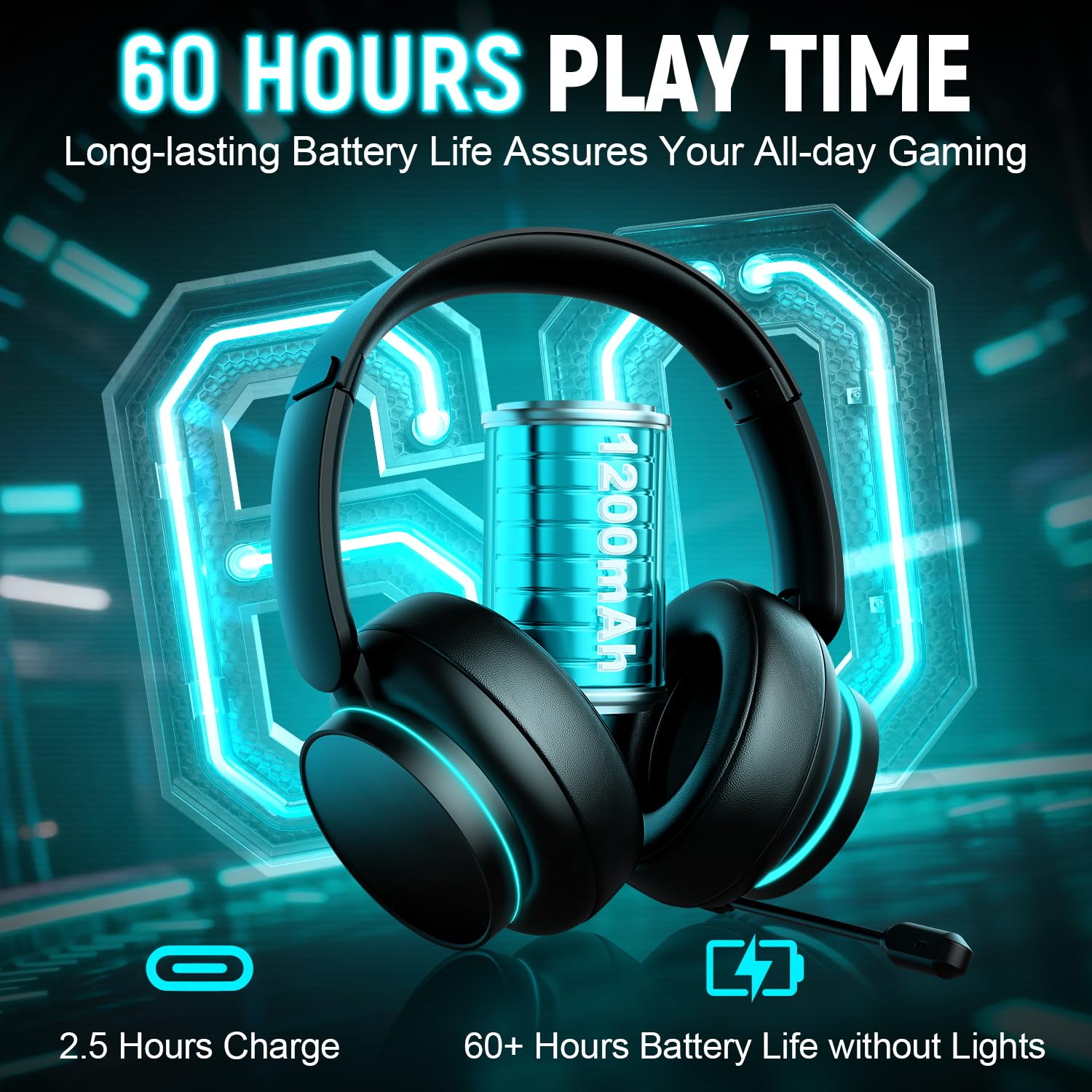 YPBDAN MD33 - Auriculares inalámbricos para juegos para Xbox Series X PS5 PS4, auriculares para juegos con micrófono