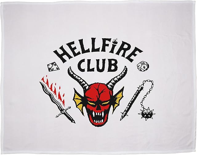 Stranger Things Official Fleece Throw Blanket | Super Soft, Hellfire Club Design | Perfect For Any Bedroom or used on the Sofa