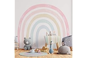 Peel and Stick Rainbow Wallpaper for Girls Bedroom