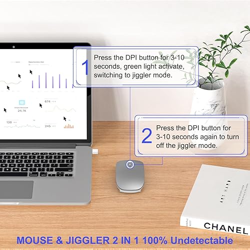 Miniatura 3 de Ratón inalámbrico Bluetooth para MacBook Air, Mac Pro, iPad, Laptop, Ordenador, Almohadilla Óptica Recargable, Delgado, Silencioso, Modo Dual (2.4G