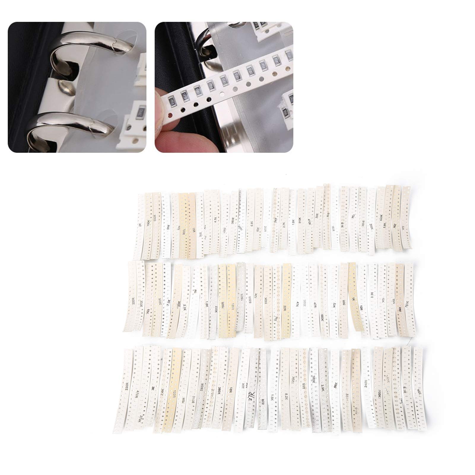 Resistencias, Kit de Resistencia SMD, 1800 Piezas 1/10 W 90 valores Cada 20 resistencias de Chip DIY 0603 SMD Muestra 1% Juego de resistencias Surtido, resistencias Individuales