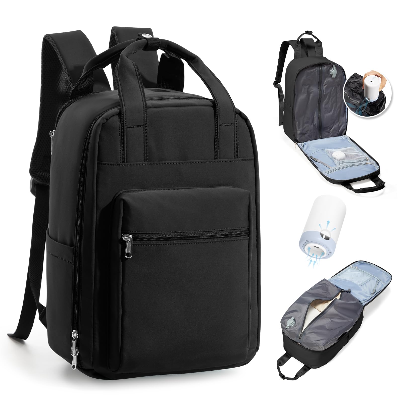 BJLFS Zaino da Viaggio con Sottovuoto Ryanair 40x30x20 Wizzair Bagaglio a mano 40x20x25 Ryanair con Pompa Borse da Cabina per Easyjet 45x36x20 con compressione sottovuoto,Zaino Casual per Laptop