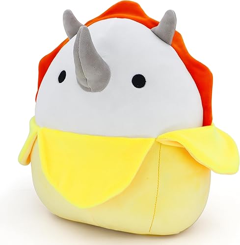 Miniatura 2 de LXSLFY Peluche de animal de plátano de 11 pulgadas, almohada Kawaii de animales de peluche, regalos para niños y niñas (dinosaurio, 11 pulgadas)