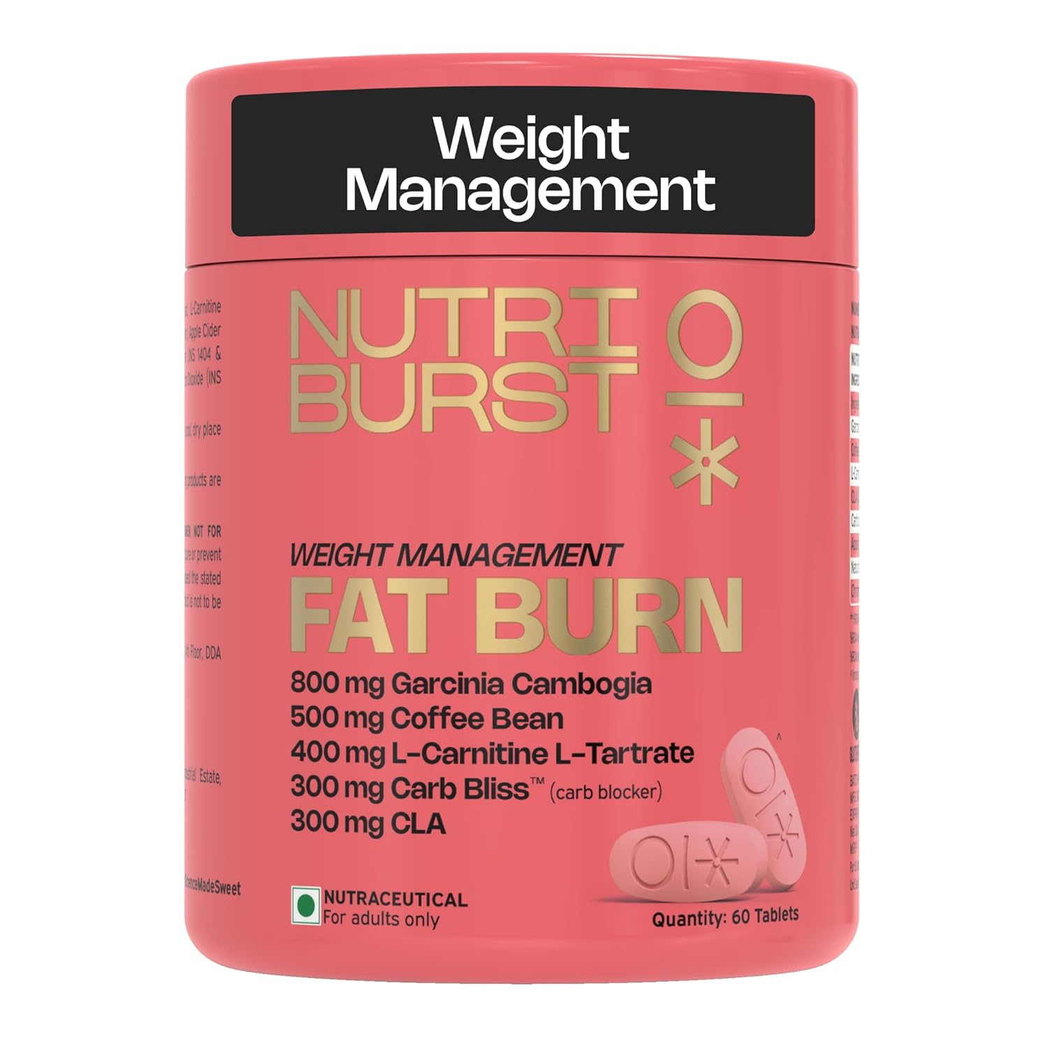 Nutriburst Fat Burn Supplement (60 Tablets) .