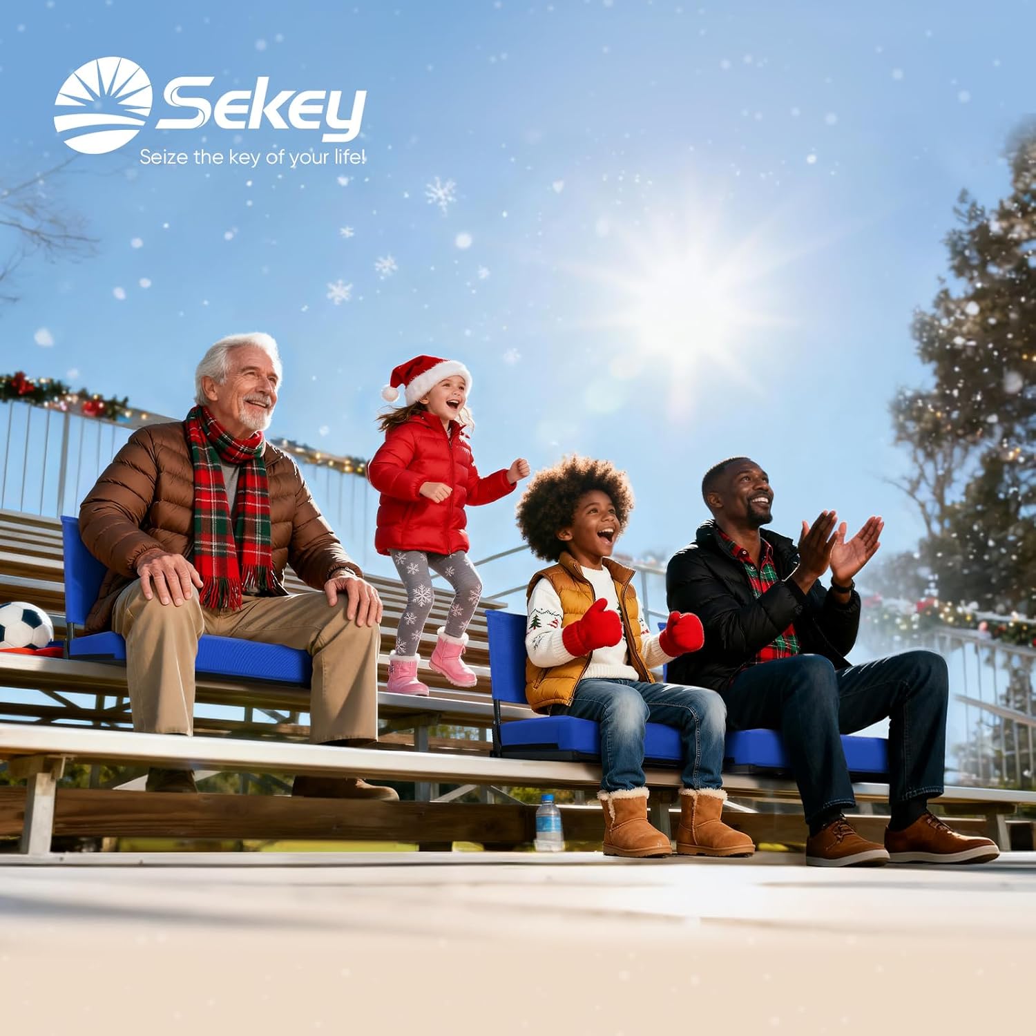 stadium seats with back support - padded portable bleacher seat with handle shoulder strap - 18.4in wide bleacher chair with back and cushion for sports & outdoor events royal blue