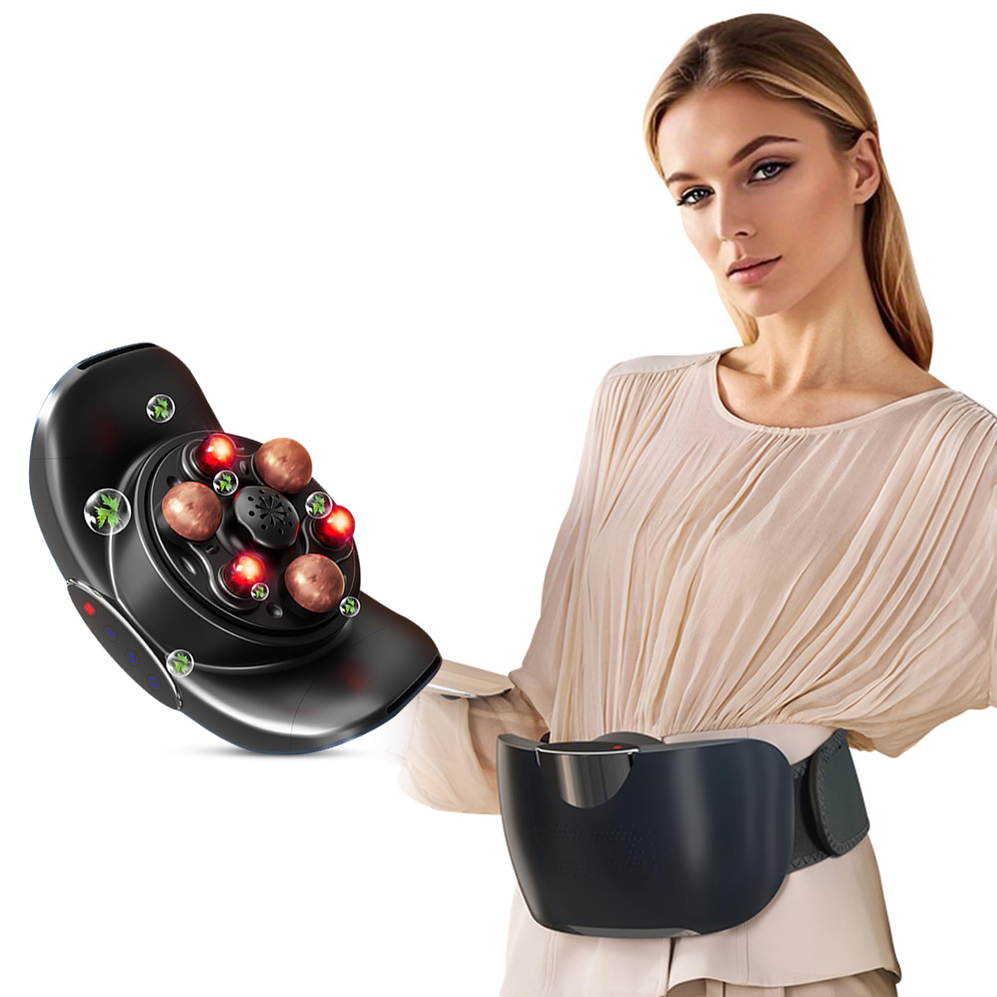 SORELAX Automatic Abdominal Massager, Bianstone Belly Rubbing Instrument, Dual-use for Waist and Abdomen, Positive and Negative Massage, Flatulence Relief, Promote Intestinal Peristalsis (deep Blue)