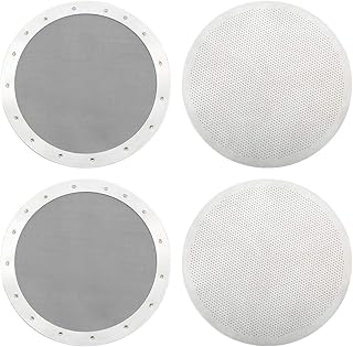 DXLing 4 Pieces Filtre à Café en Disque Réutilisables en Acier Inoxydable 2 Types Micro-Filtres Lavables Lavable Filtres à Tamis de Rechange Universelles Accessoire Argent pour Machines à Café Bureau