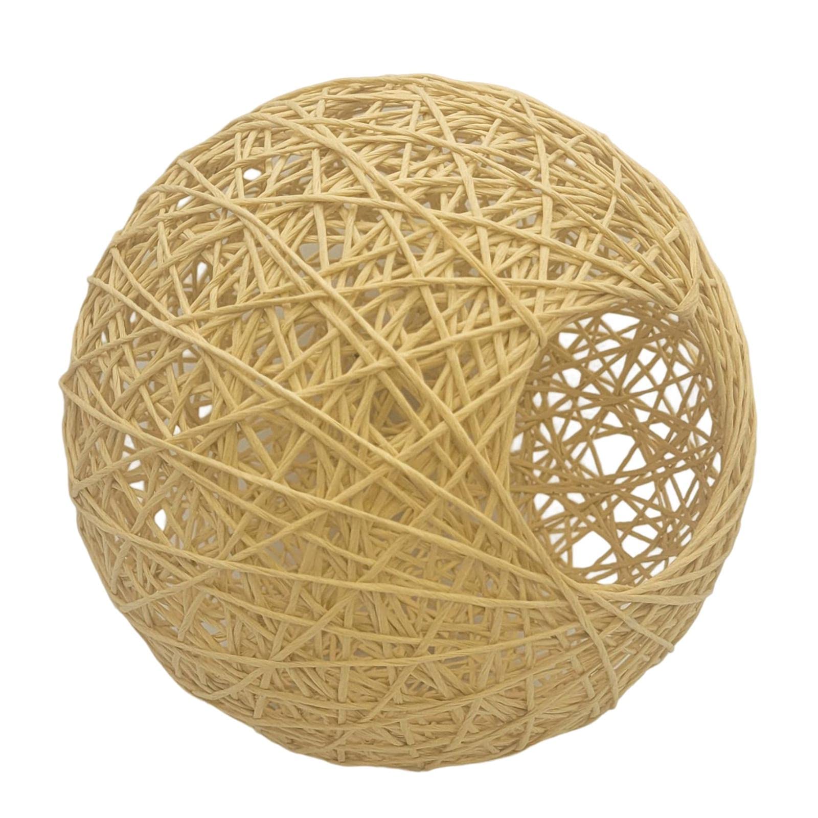 Woven Pendant Light Shade Lamp Cage Rattan Ball Lampshade for Farmer House Yellow|Home & Garden|Lamps Lighting & Ceiling Fans|Lamp Shades-image-26