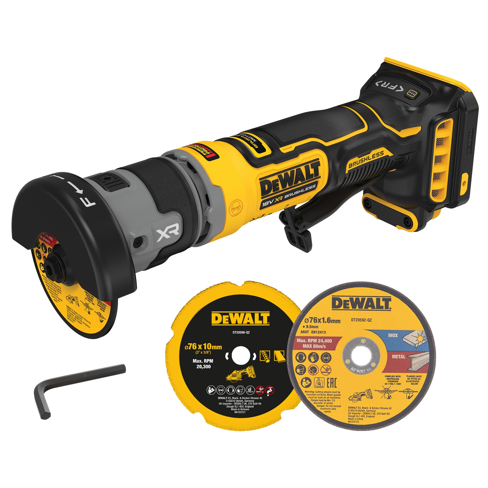 DEWALT 18V XR Brushless Compact 76mm Cut-Off for Fast, Precise Cutting Tool, Tool Only, DCG430N-XJ