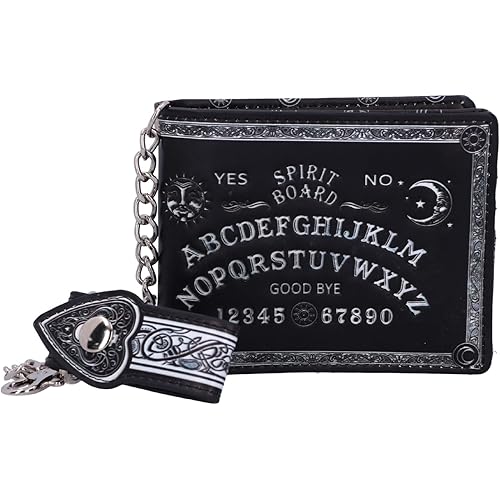 Nemesls Now Spirit Board Wallet, Embossed Ouija Design, Baroque Detailing, Occult-Themed, Black, 18.5cm