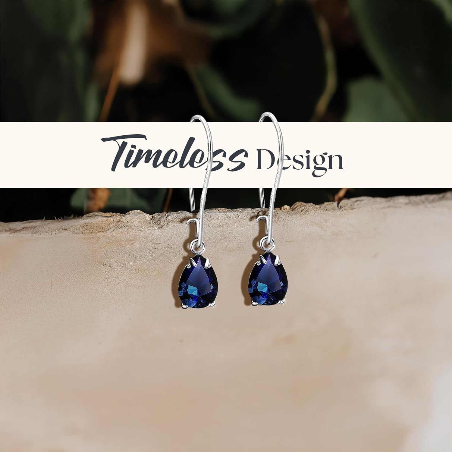 925 Sterling Silver Gemstone Earrings for Women - 7x10mm Teardrop Gemstone - Birthstone Jewelry - Elegant Gift for Wife, Daughter, Sister