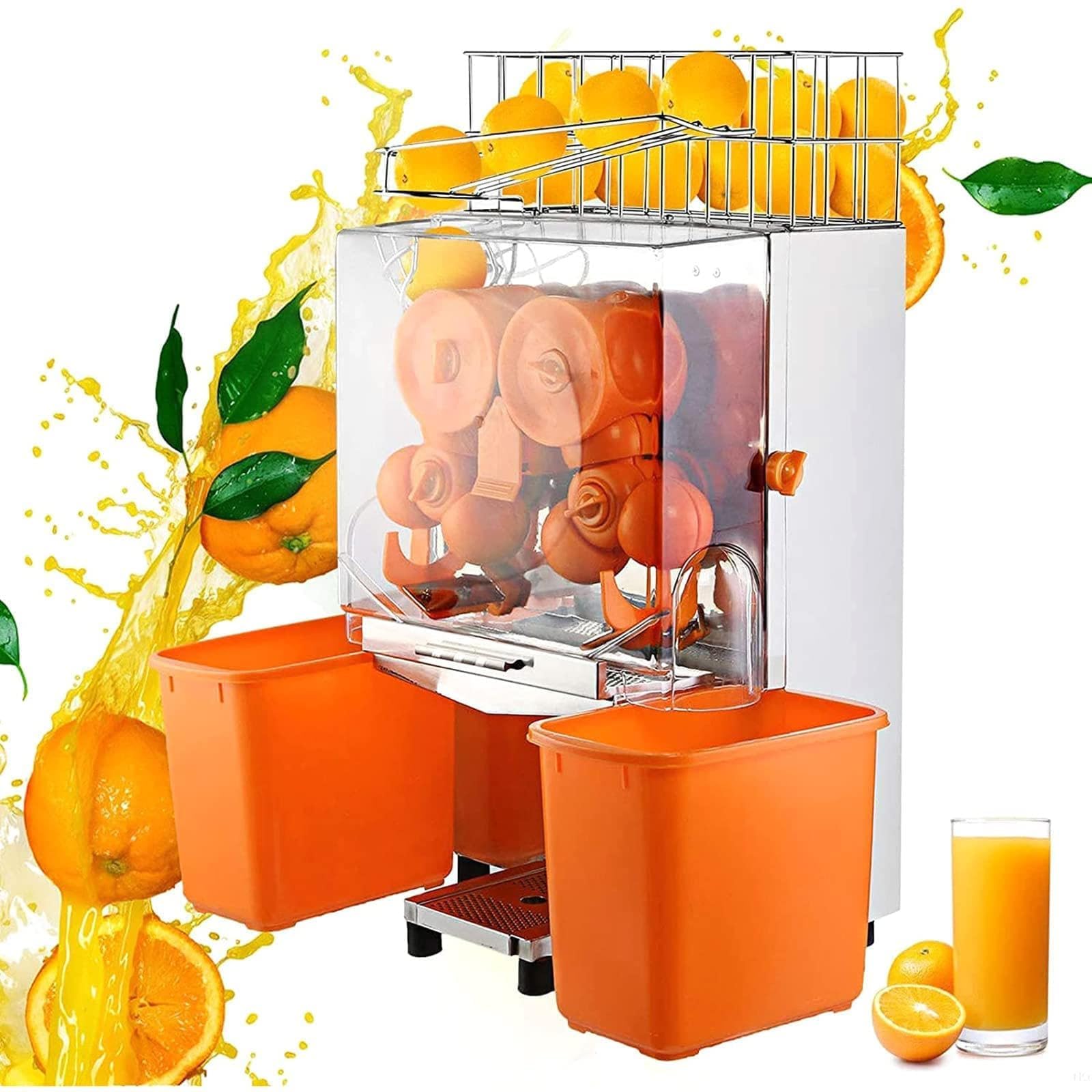 Commercial Orange Juicer Machine Automatic Peeling Slow Masticating Extractor High Juice Output for Cafeterias Bars Supermarkets Juice Shops
