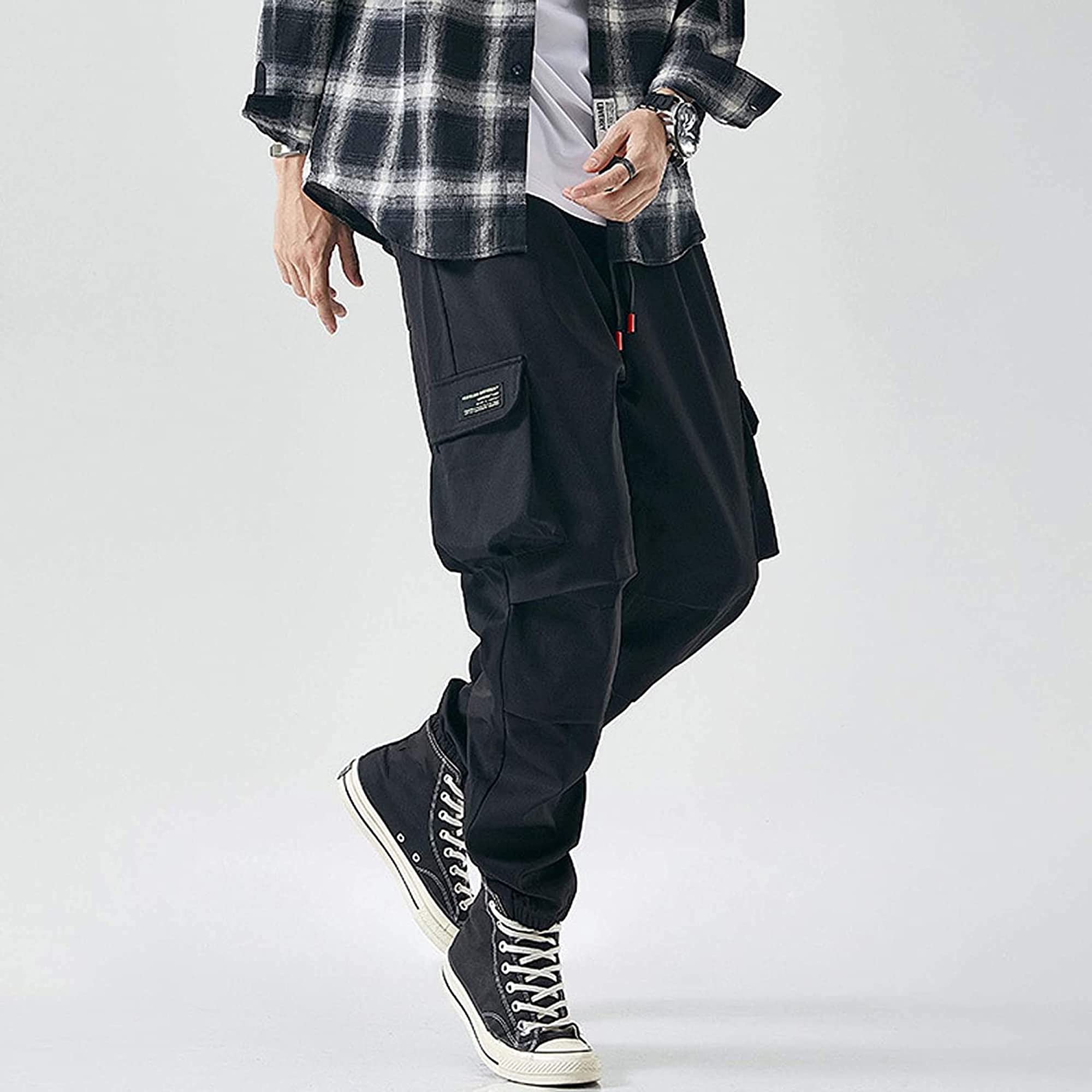 XYXIONGMAO Pantalones deportivos tácticos de hip hop para hombre, color negro, ropa de calle, hip hop, overoles verdes, pantalones cargo para hombre