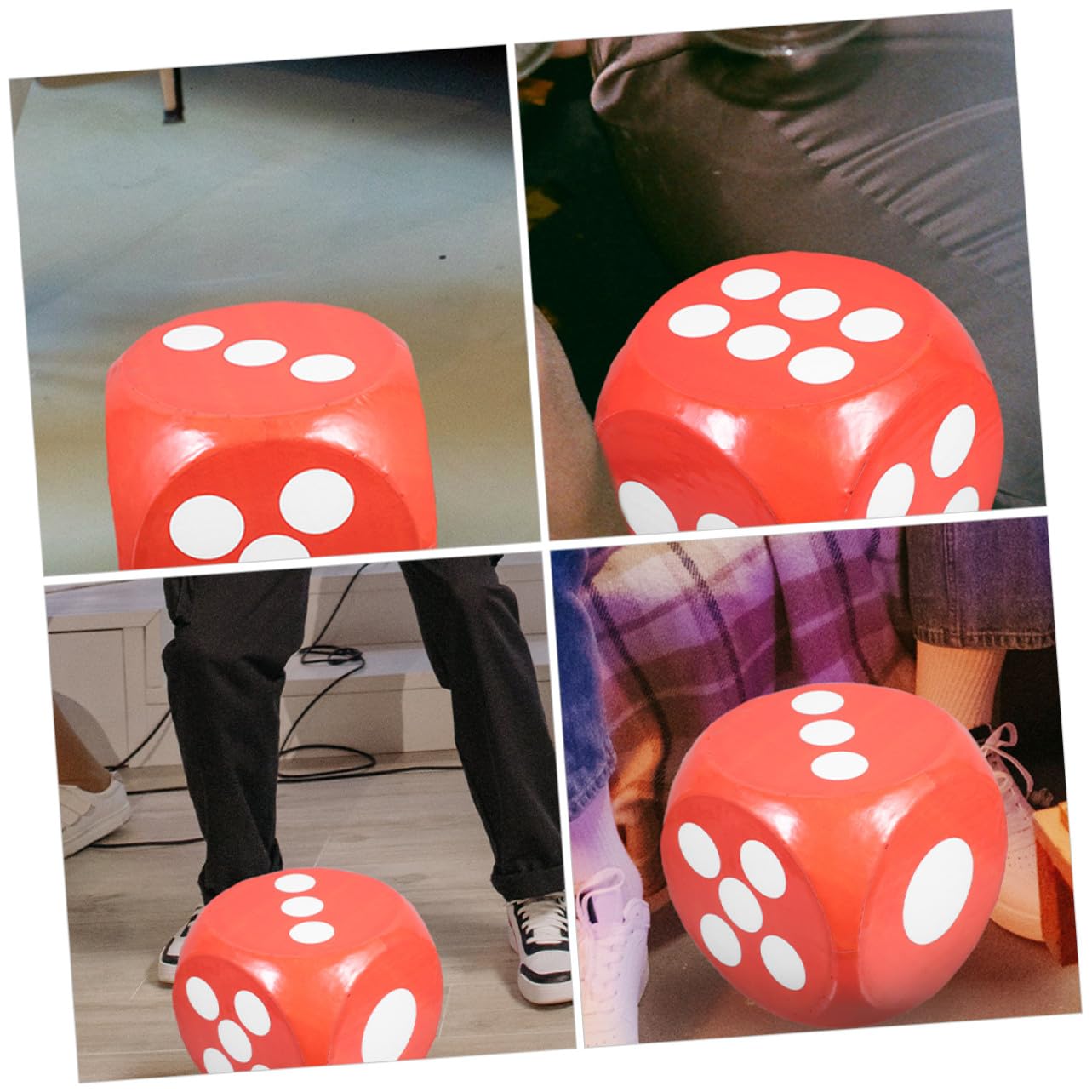 ORFOFE Dados de Espuma Jumbo Rojo para Mesa y Actividades Educativas Dados Gigantes Resistentes y para Adultos Fiestas y Aula