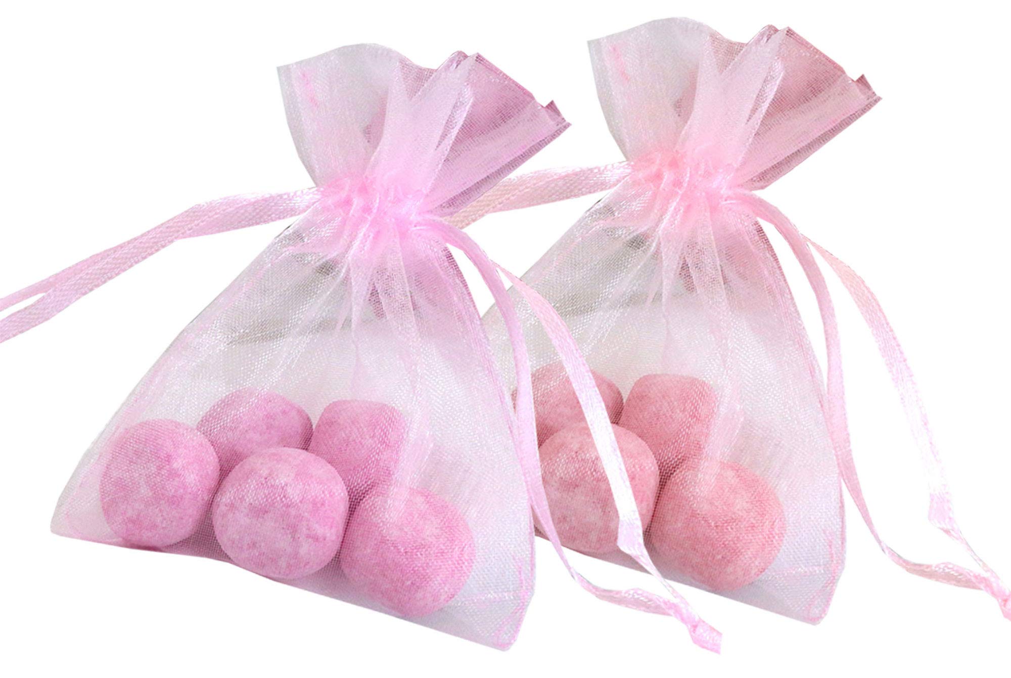 Shatchi 50pcs Pink Luxury Organza Jewellery Pouches Xmas Wedding Party Candy Sweet Favours Gifts Bag 9 x 12cm