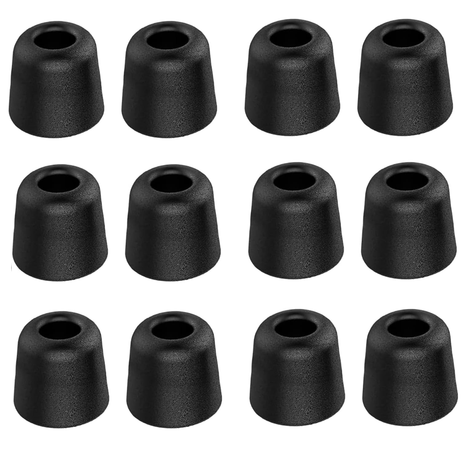 6 Packs (12 Pieces) 5mm Replacement Memory Foam Earplugs Sleeves, in-Ear Moniter Isolate Noise Earbud Cover Tips, T-400 (Medium, Black)