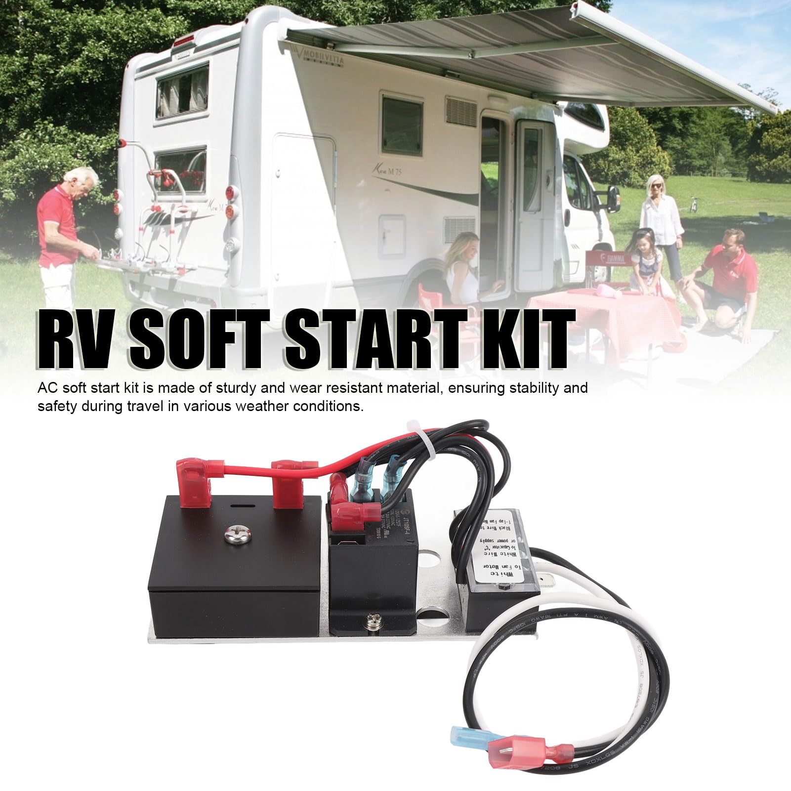 SIXRUN RV Soft Start Kit, Reduziert Anlaufstrom Dämpft Klimaanlagengeräusche Gleichmäßige Stromversorgung für Ersatz Mach 1 3 10 15 Hochprofil AC