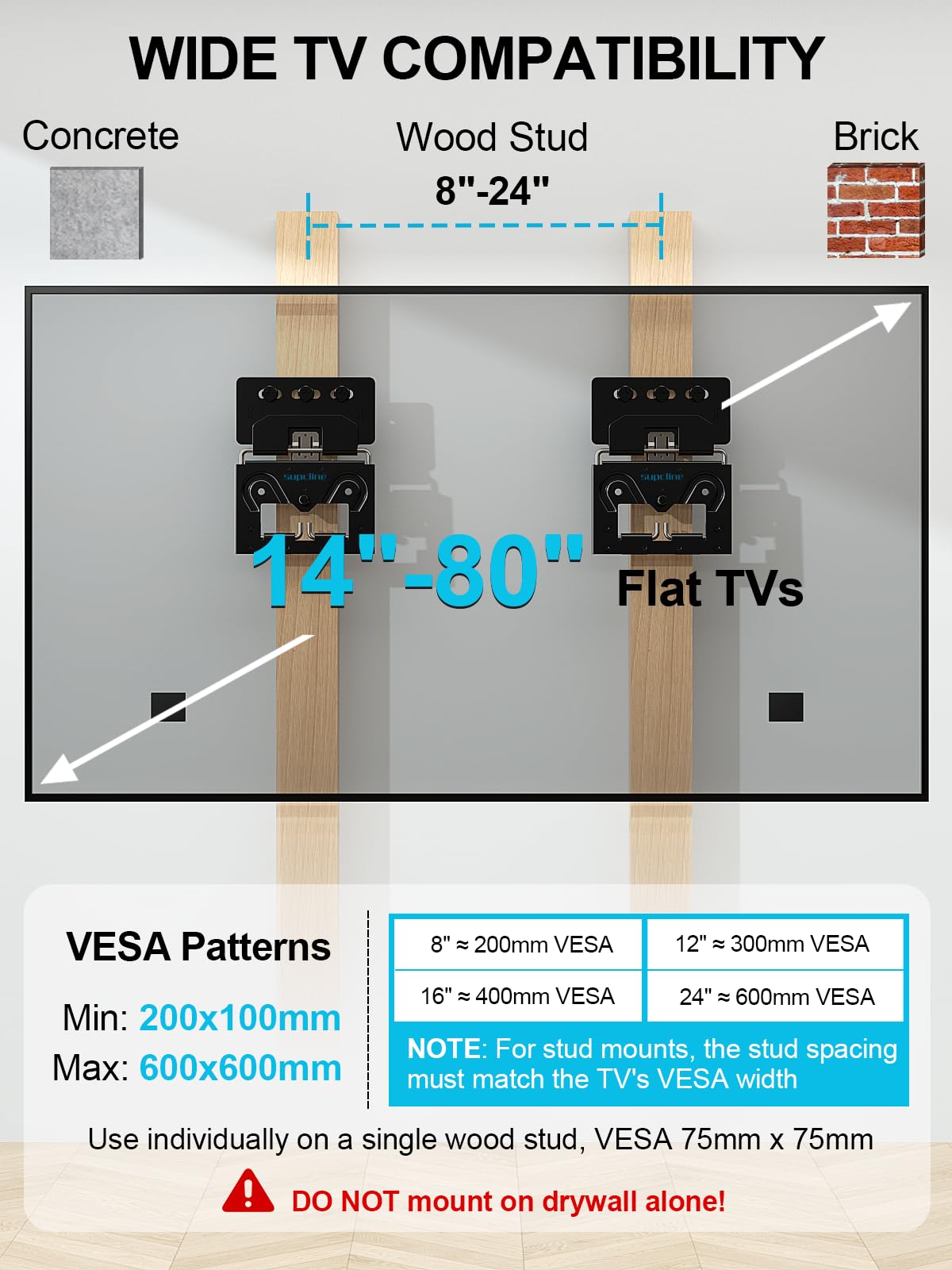 Generic TV-muurbeugel TV-beugel voor 40-70 led, ultradunne tv
