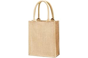TBF Heavy Duty Reusable Jute Burlap Canvas Gift Bag in Bulk