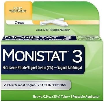 Monistat 3 Cream, 3-Day Yeast Infection Treatment for Women 1x Reusable Applicator & 1x 25g External Anti-Itch Cream Bundle