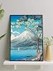Postermanya Fuji Dağı Baharı, Ukiyoe Japon Sanatı Sanat Çerçeveli Tablo - Çerçeveli Poster, Sanatsal Dekorasyon