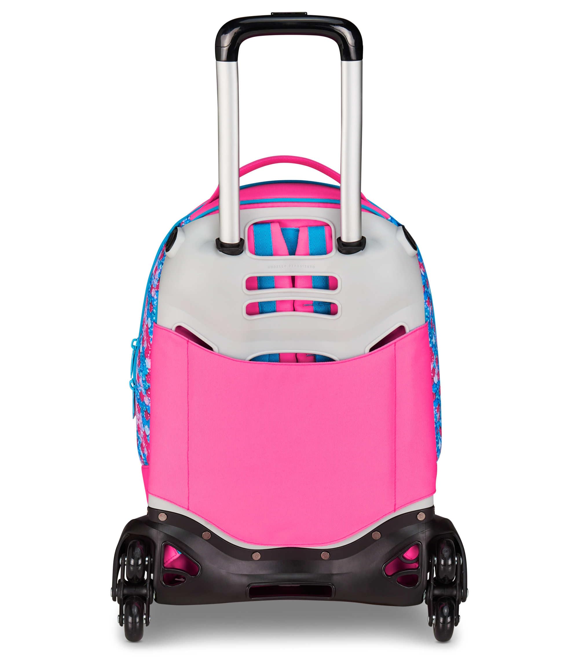 Seven Mermaid Magic Trolley Scuola Jack 3 Ruote, Fucsia, Zaino Con Carrello Sganciabile Da 33 Litri, Per Scuola Elementare e Media, Bambina