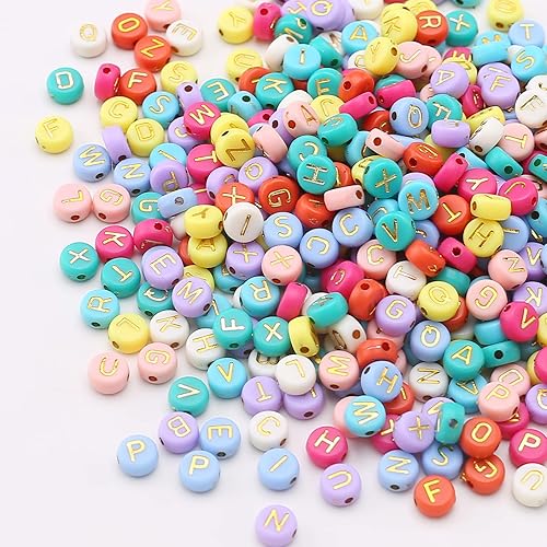 Miniatura 12 de ToBeIT - 1000 cuentas de letras de acrílico con forma de alfabeto, cuentas redondas de 4X7mm, cuentas blancas, accesorios de joyería, abalorios