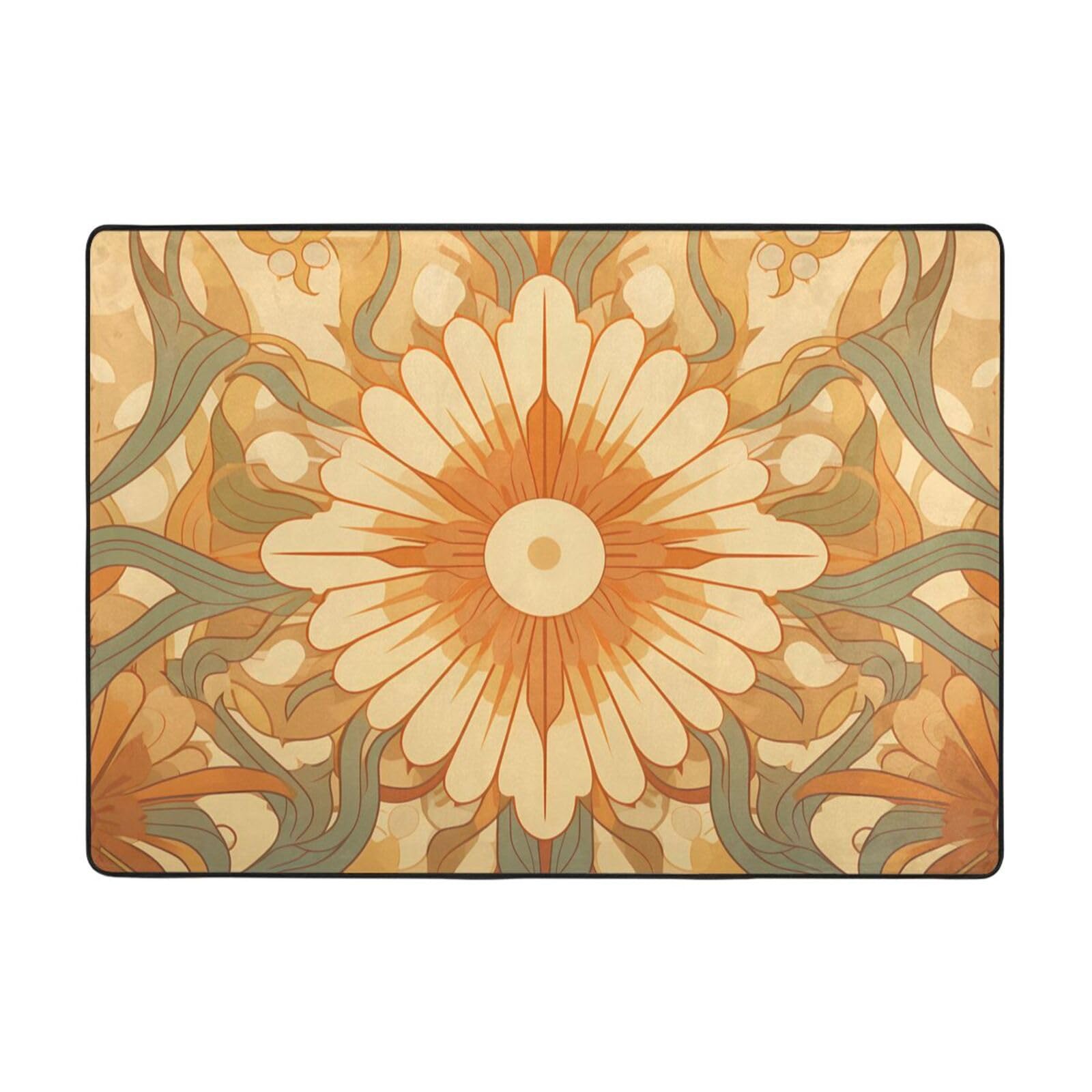 Tapis de chambre tournesols en flanelle 203x147 cm pour coin lecture