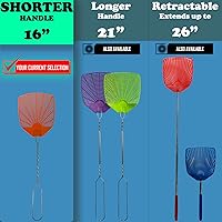 Vista 2 de W4W, Matamoscas Bug & Fly Swatter con mango de metal trenzado, paquete de 6 matamoscas para interiores y exteriores