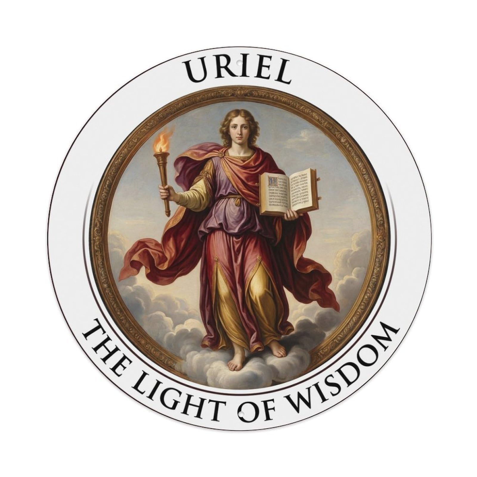 The Light of Wisdom Archangel Uriel Holy Fire Metal Tin Sign