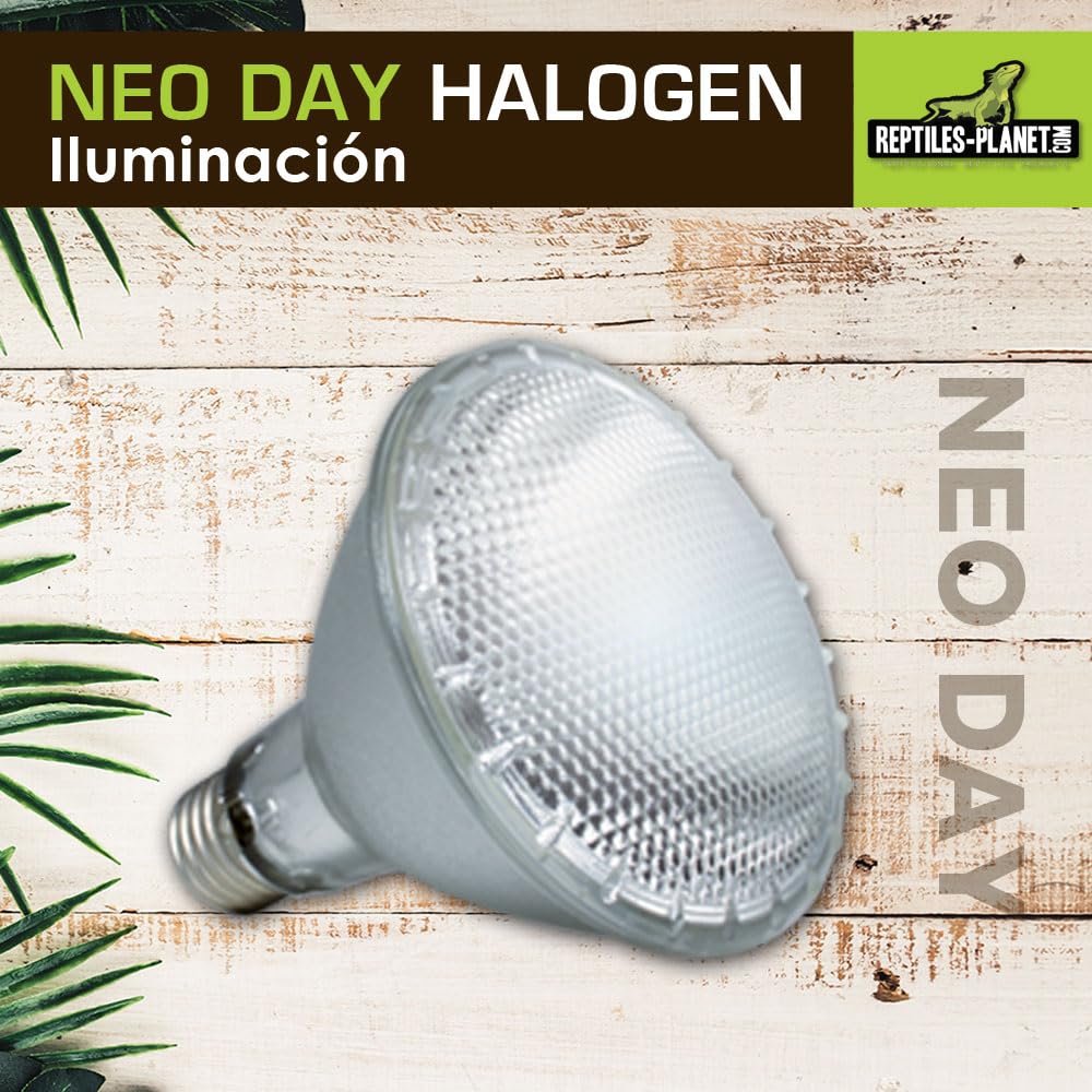 Reptiles Planet Neo Day Halogen - Bombilla térmica para Terrario (35 W, Color Blanco