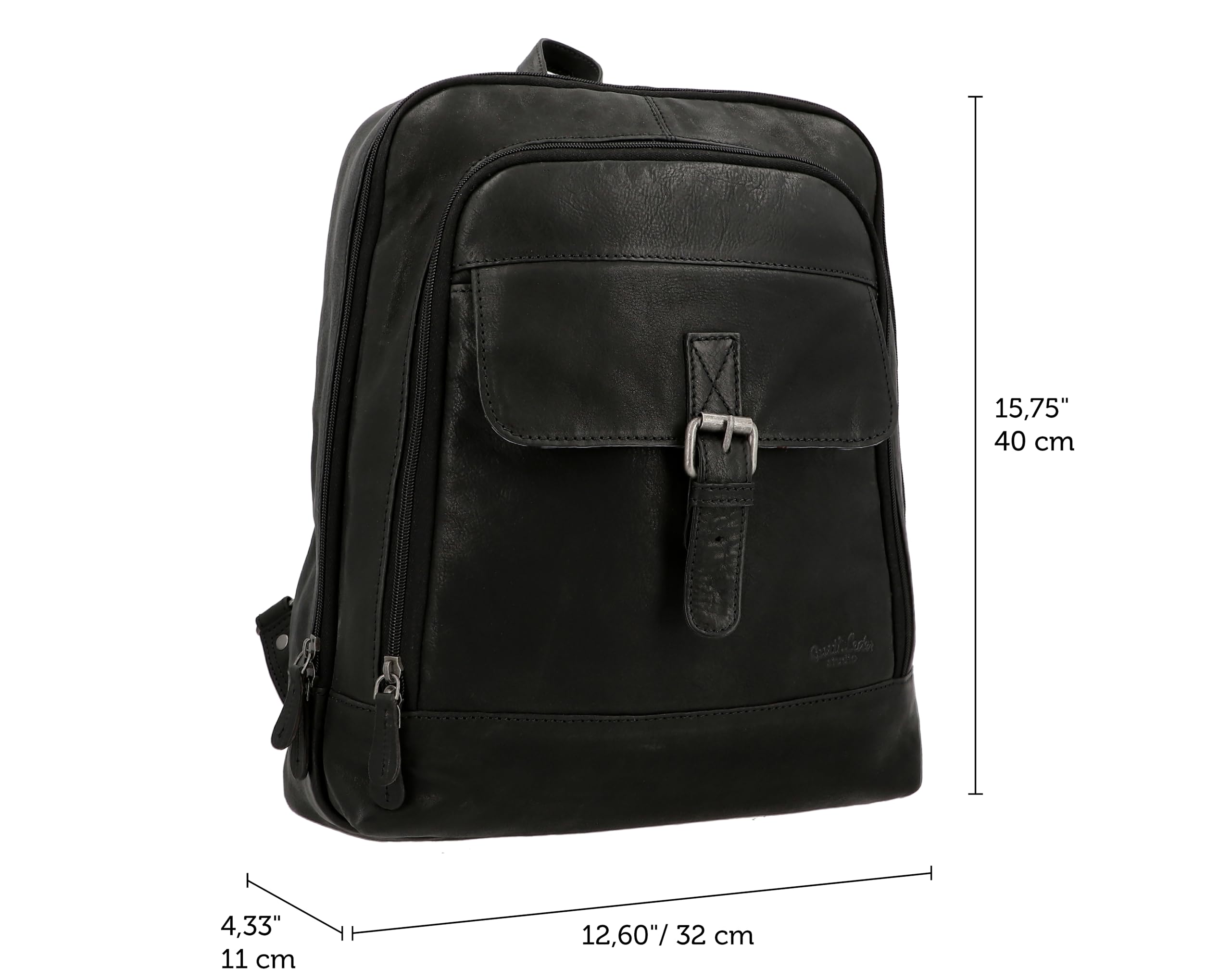 Gusti Leder Rucksack für Damen & Herren – Niki | Vintage Lederrucksack aus pflanzlich gegerbtem Rindsleder | 15.6" Laptopfach | Praktische Fächer & stilvolles Design