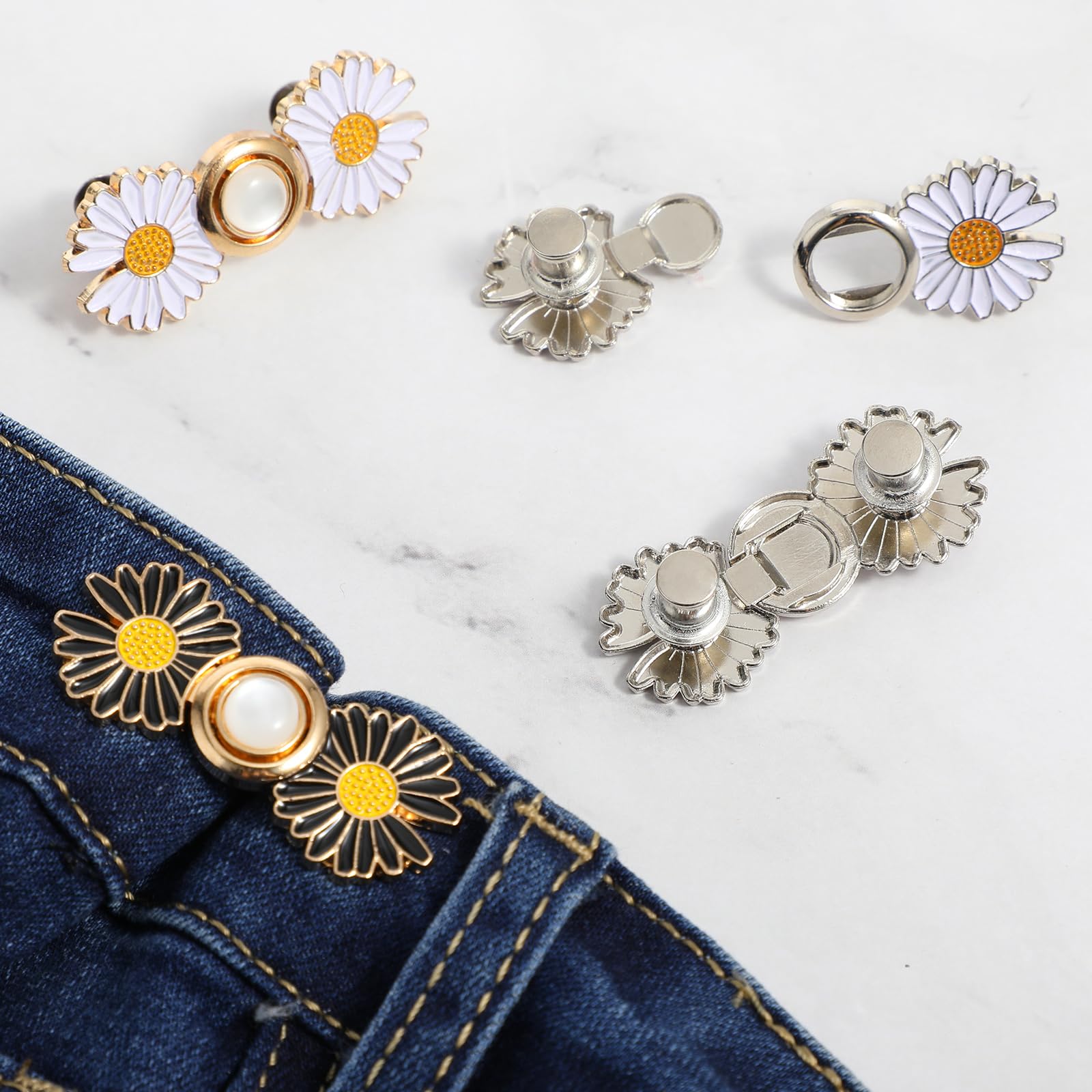 JIMGIED 20 Pezzi Bottoni Jeans Regolabili Fibbie in Vita