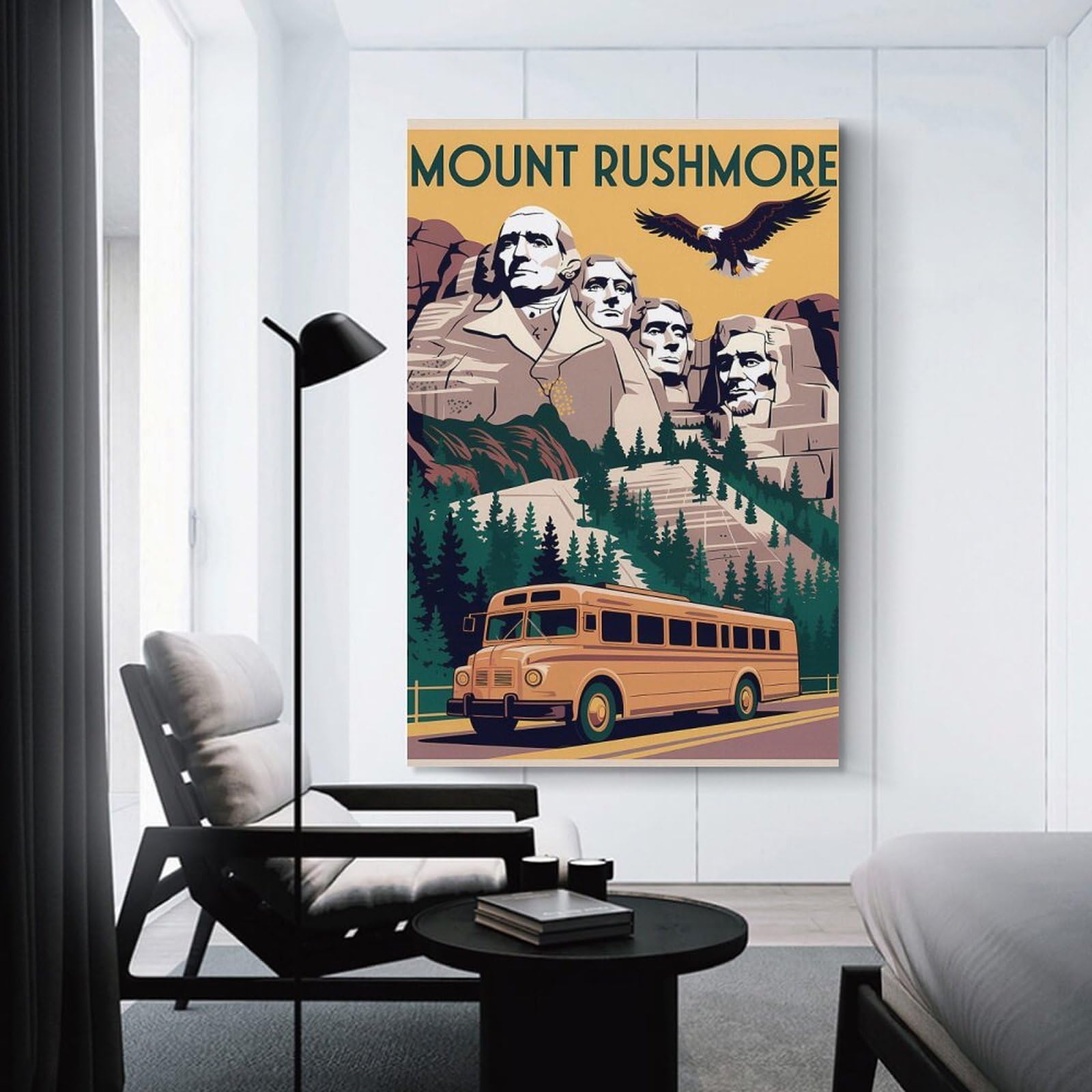 Junmoney Mount Rushmore Vintage Canvas Wall Decor, 20x30inch(50x75cm), for Lounge Decor, Bedroom Walls Or Flats, Eye Catching Artwork for Blank Walls
