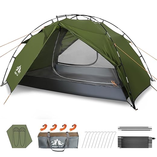 Night Cat Camping Tent for 2 Persons Waterproof Hiking Tent Easy Install Lightweight for Hiking