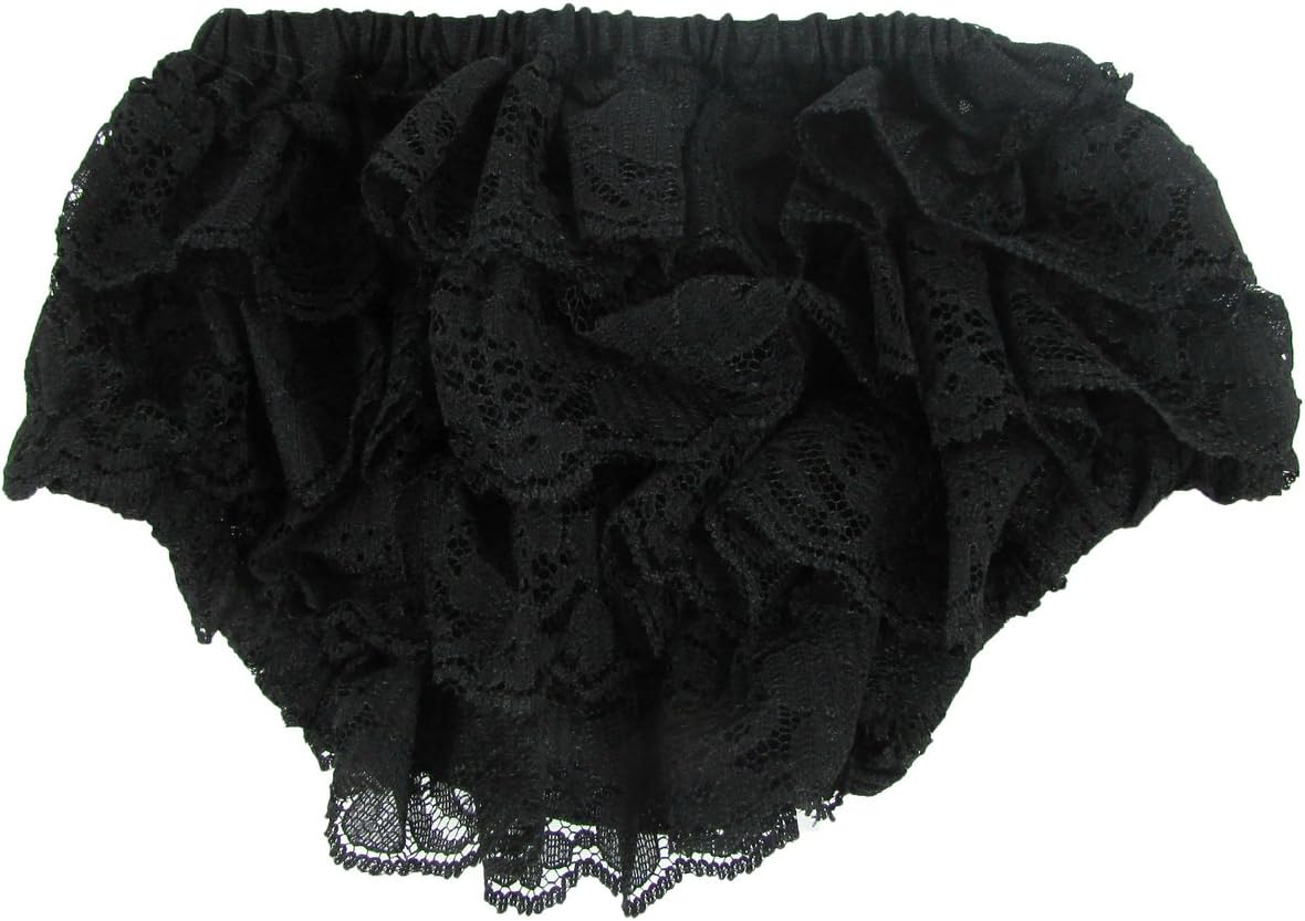 Hairbows Unlimited Baby Black Lace Ruffle Diaper Covers Small 0-6 Months