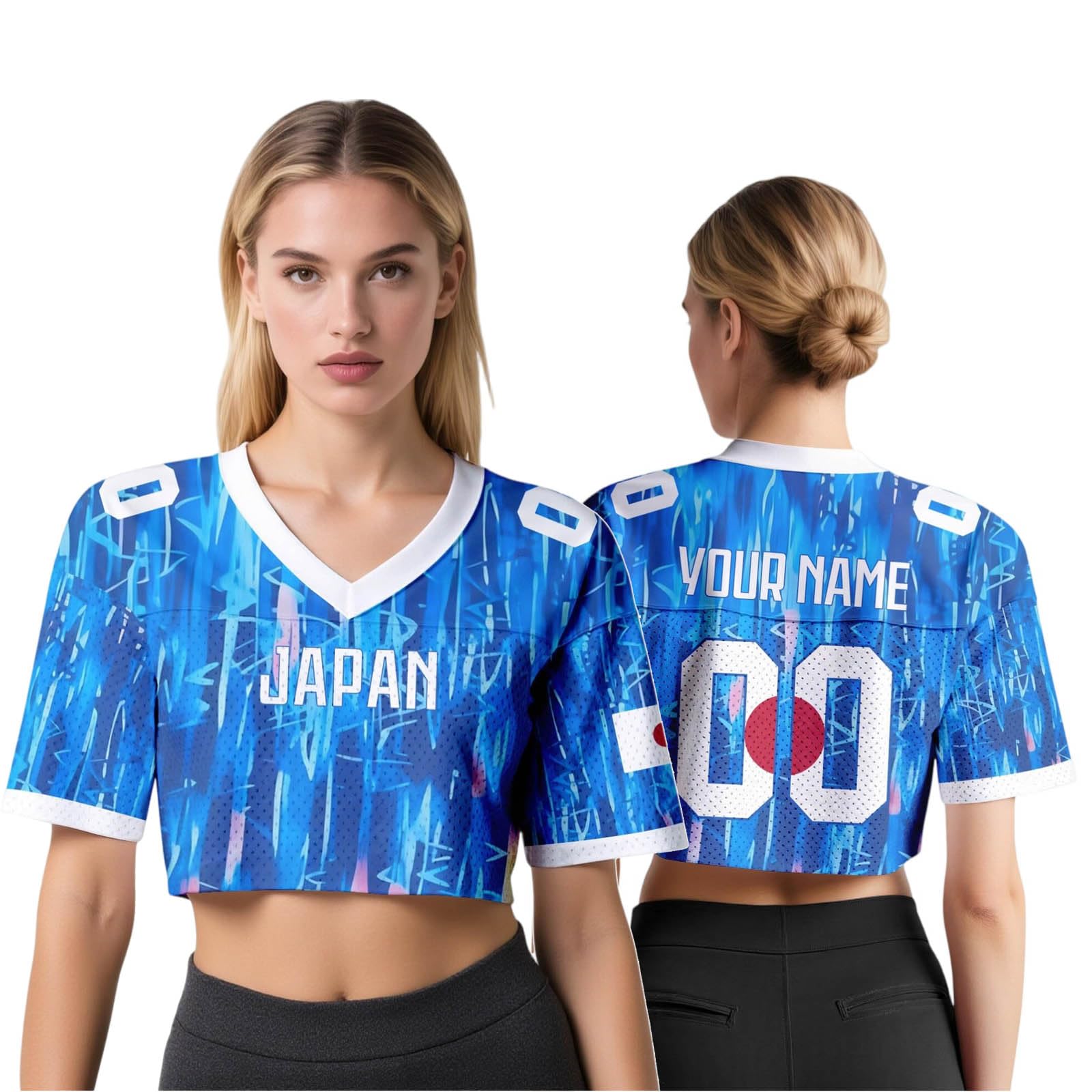 Personalised Football Fan Top for Women,2026 Jersey Shirt with Custom Name & Number, Y2K Short Sleeve Crop Top, Cute Summer Shirt for Match Day, Loose Streetwear Gift for Girls — image 1