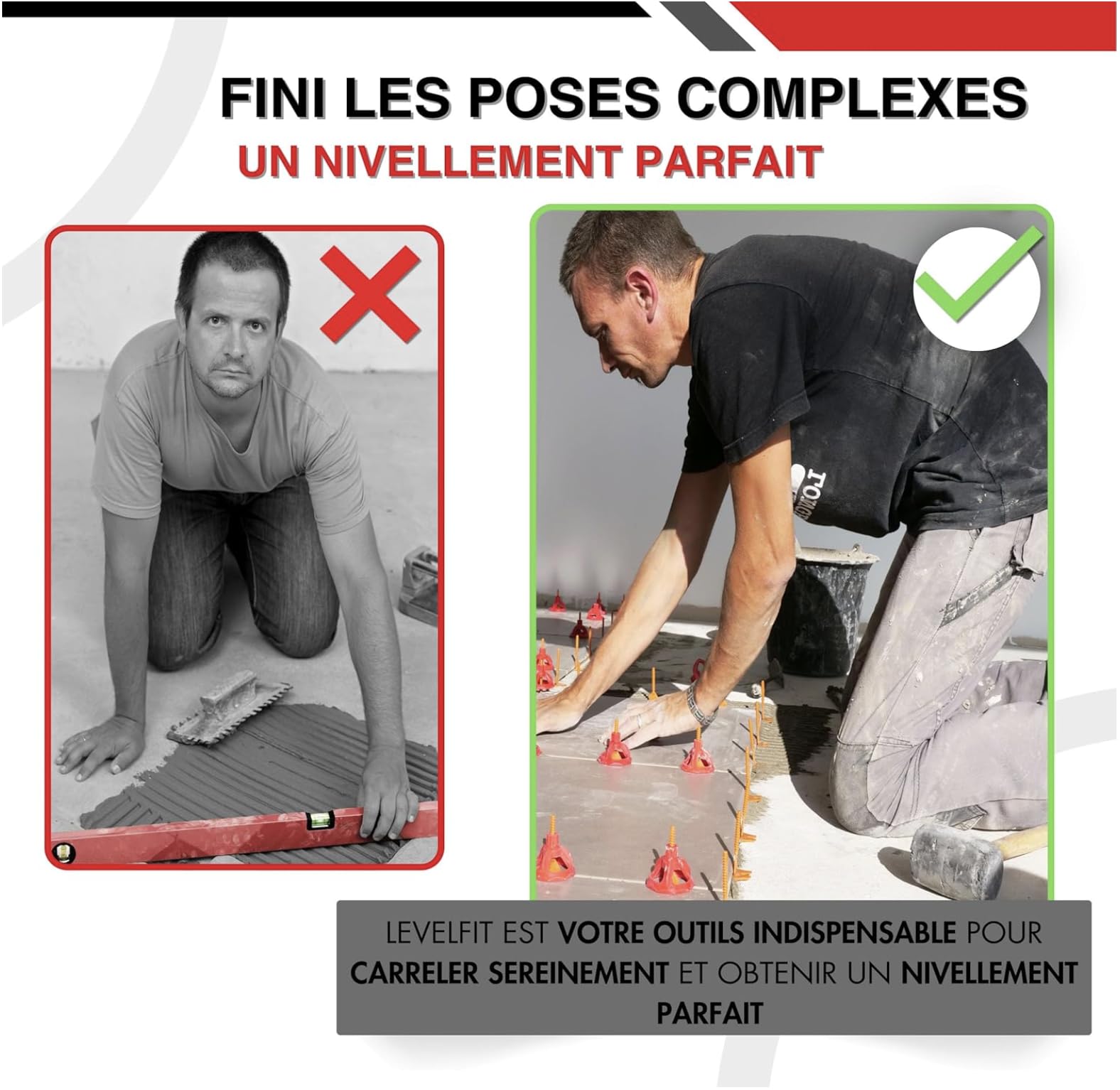 Croisillons carrelage autonivelant 2mm I SHAFFER PRO I Comptatible 20mm
