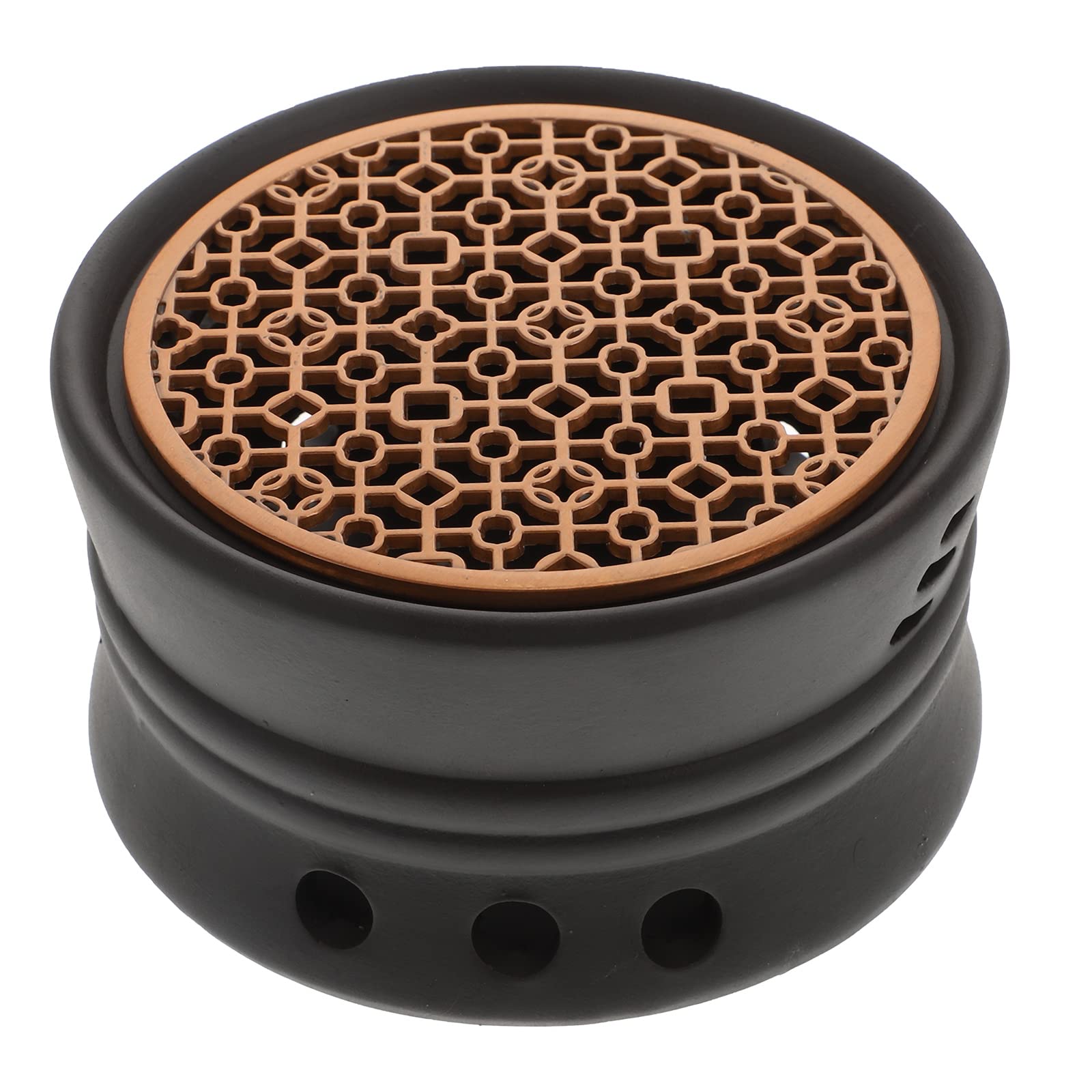 BESTYASH Teewärmer Sicherer Teeheizofen aus Keramik und Kupfer im Japanischen Stil Retro Praktischer Teekocher Wärmer in Schwarz Zufällige Farbe für Haushalt