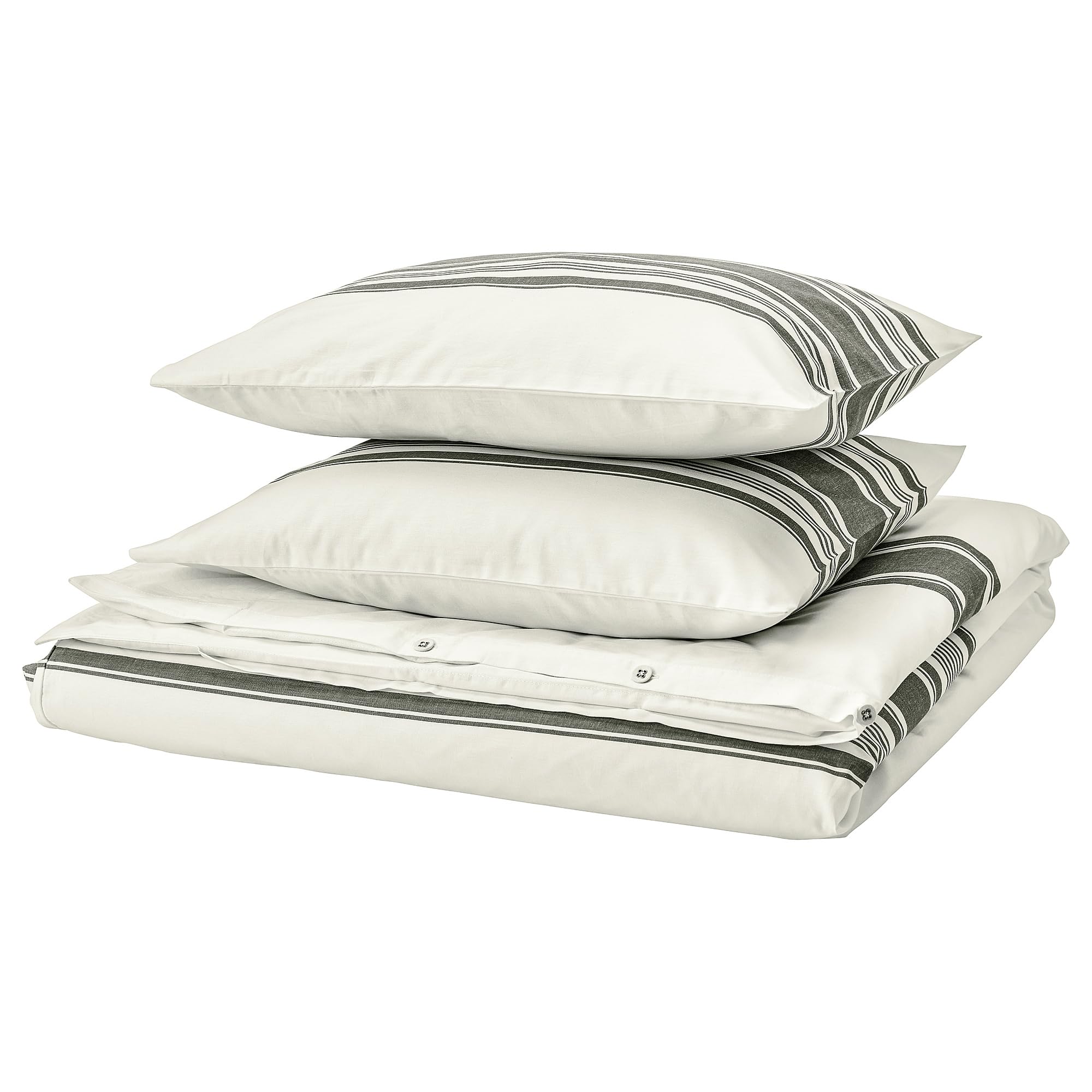 Housse de couette JÄTTEFRÄKEN blanc gris 240x220 pour lit double élégant