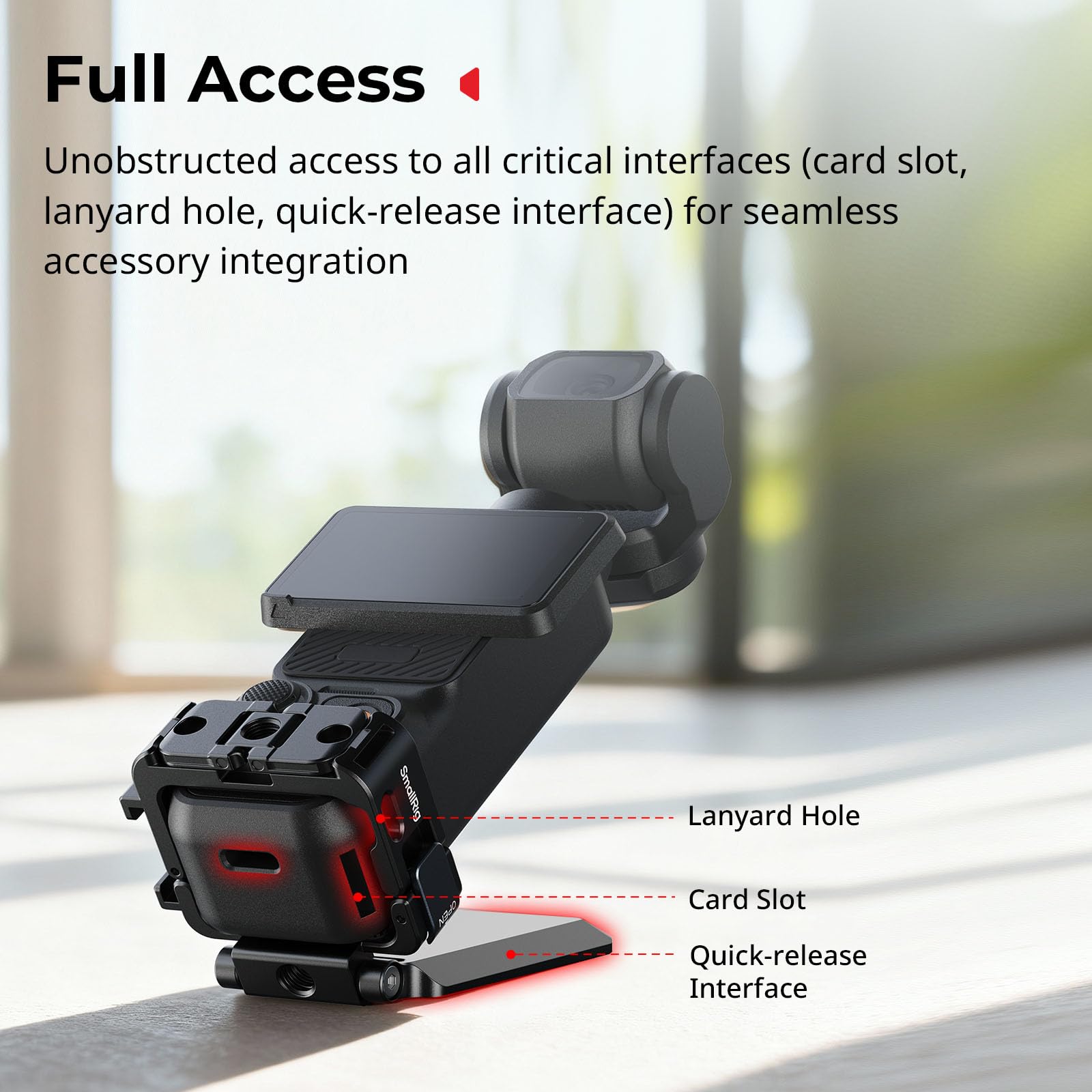 Support Magnétique SmallRig Pour DJI Osmo Pocket 3 - Inclinaison 180°, Griffe Porte-accessoires, Filetage 1/4-20 - Ventouse Magnétique Multifonction - 7