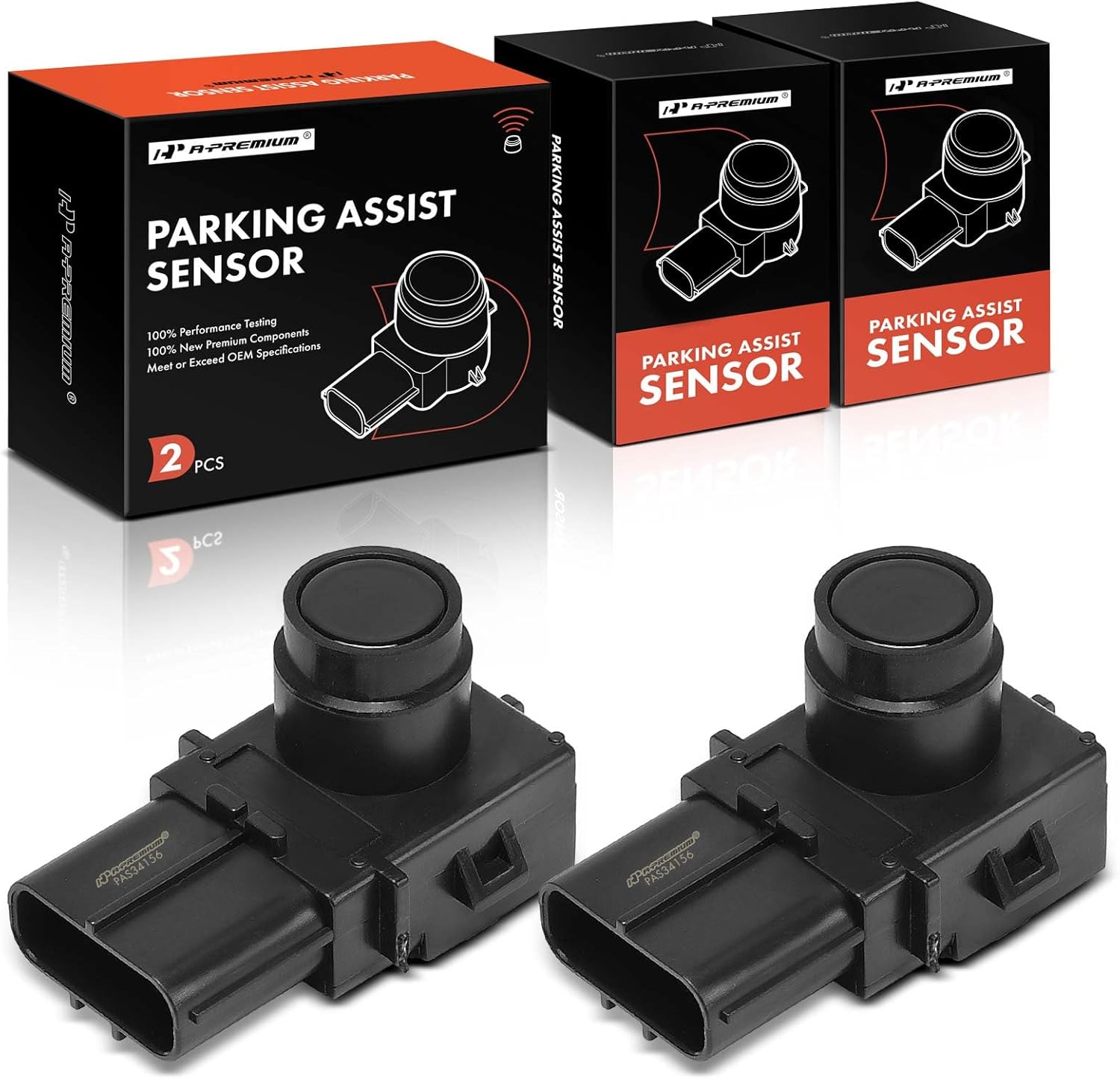 A-Premium 2-PC Reverse Backup Parking Assist Sensor Compatible with Select Lexus Models - LS460 2007-2014, LS600h 2008-2014, Replace# 8934150060