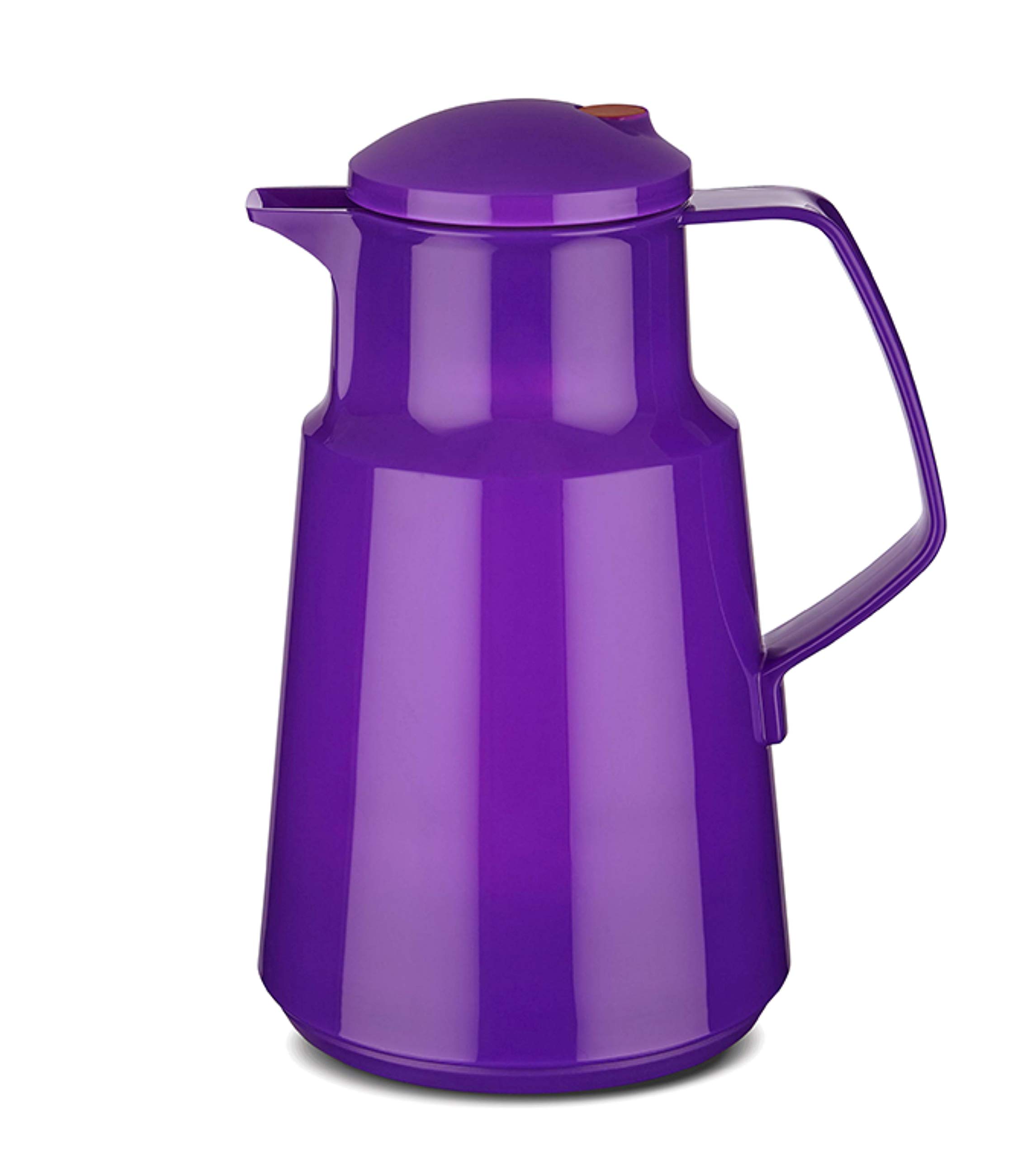 ROTPUNKT Vacuum Jug 290 Daniela 1.0 L | Dual Function Twist Cap | BPA Free | Healthy Drinking | Made in Germany | Warm + Cold | Glass Insert | Purple Peacock