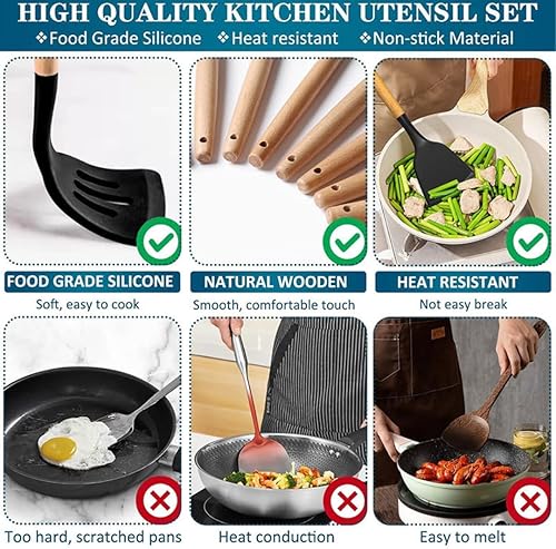 Miniatura 5 de Juego de utensilios de cocina, utensilios de cocina de silicona, 43 piezas, resistentes al calor, utensilios de cocina antiadherentes, herramientas